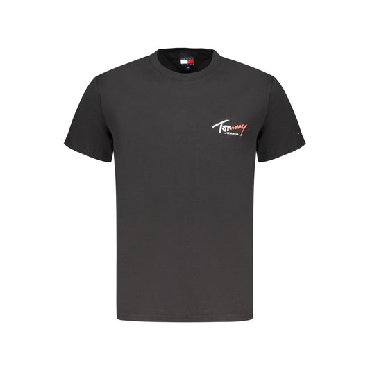 Maglietta da uomo in cotone nero Tommy Hilfiger