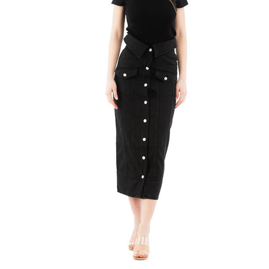 Gonna midi Moschino in cotone nero