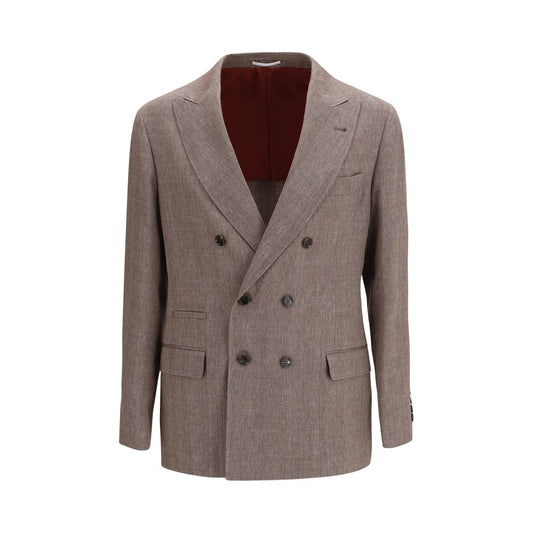 Blazer Brunello Cucinelli in Lino Marrone