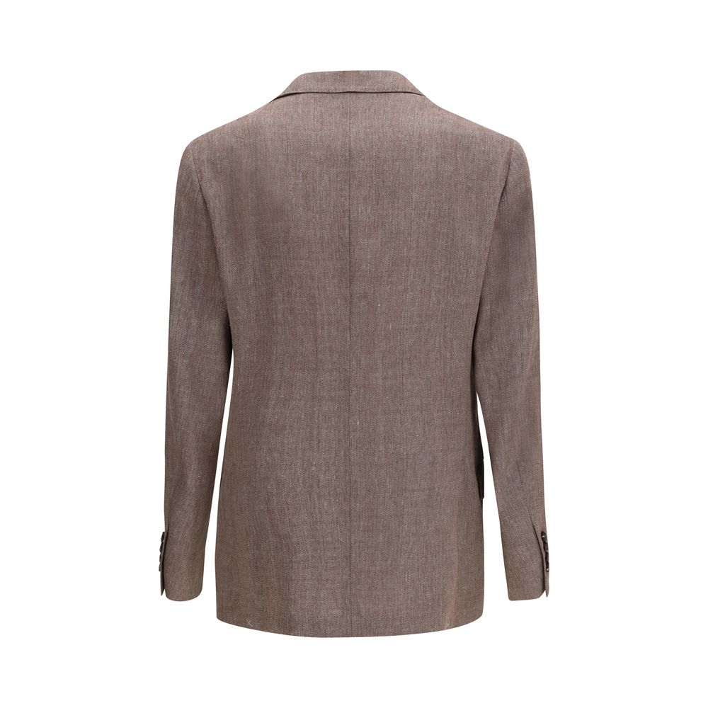 Blazer Brunello Cucinelli in Lino Marrone