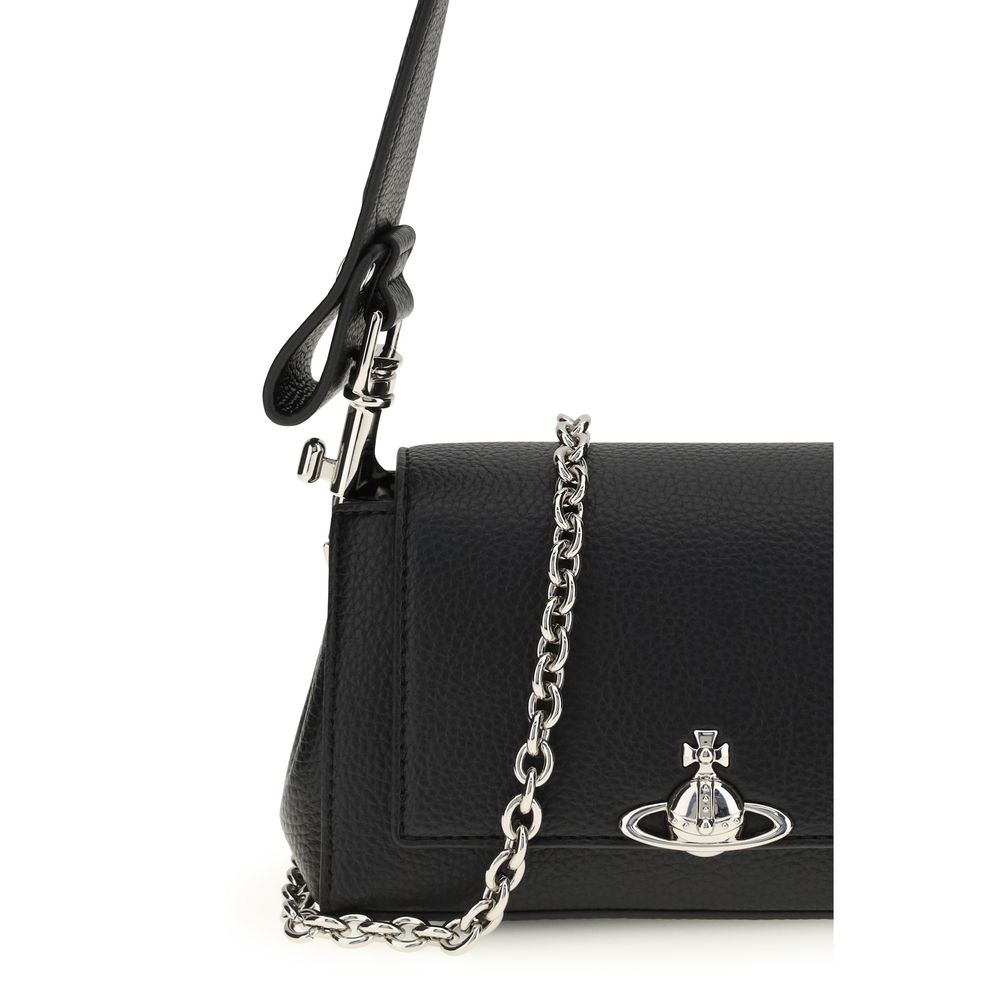 Borsa a tracolla Vivienne Westwood in poliuretano nero
