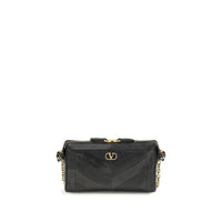 Borsa a tracolla Valentino Garavani in pelle di agnello nera Ovis Aries Aries