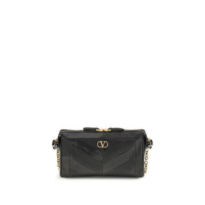 Borsa a tracolla Valentino Garavani in pelle di agnello nera Ovis Aries Aries