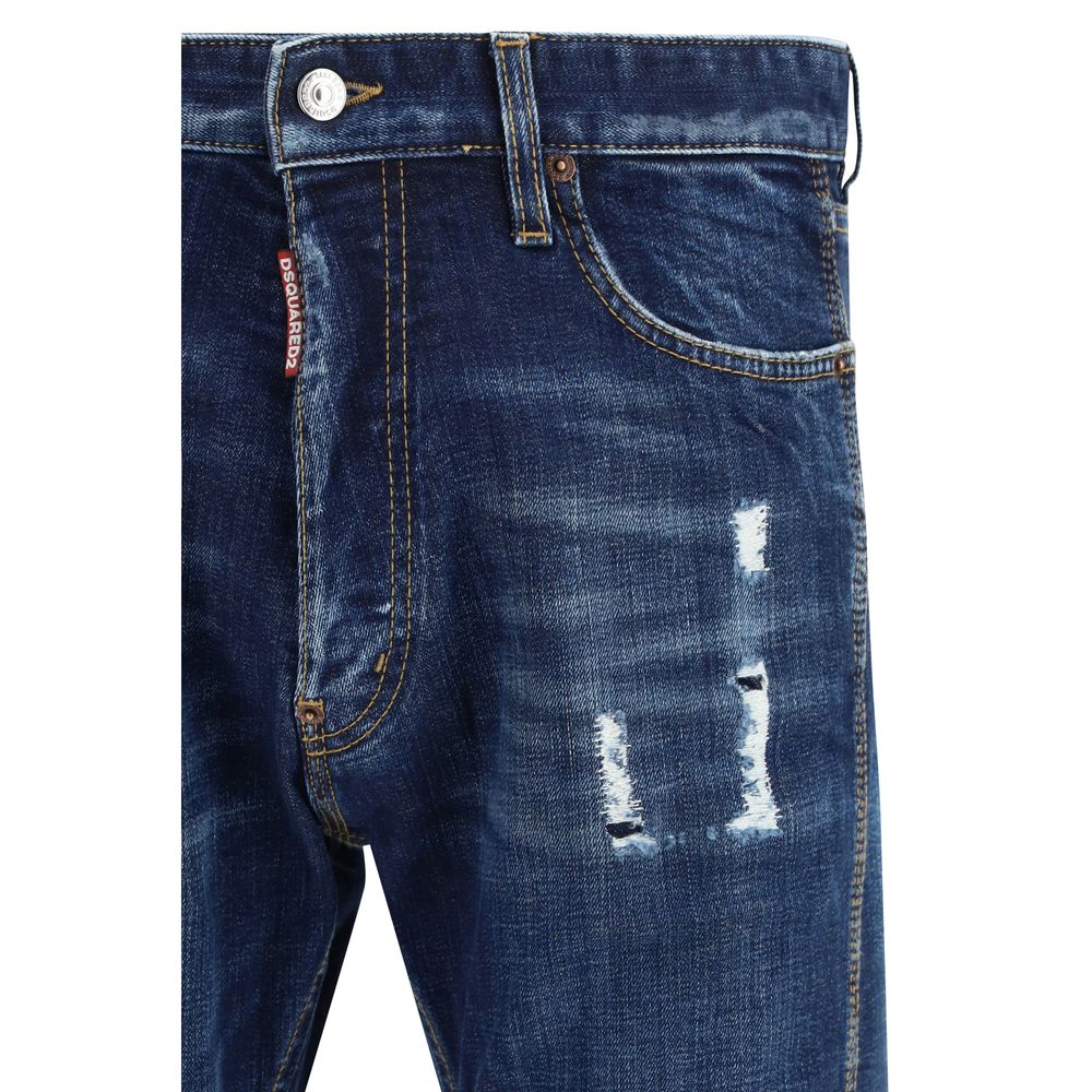 Dsquared² Jeans in Denim di Cotone Blu