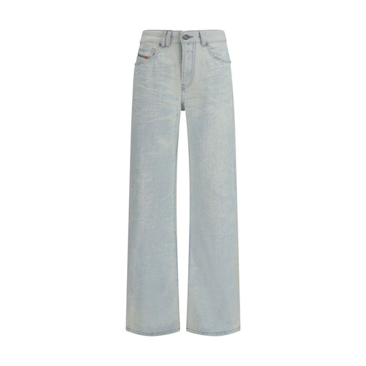 Jeans a gamba dritta in cotone blu Diesel