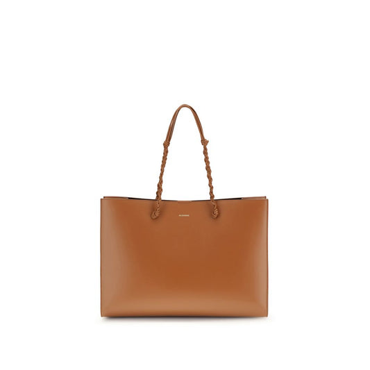 Borsa a Spalla Jil Sander Marrone in Pelle di Vitello Bos Taurus