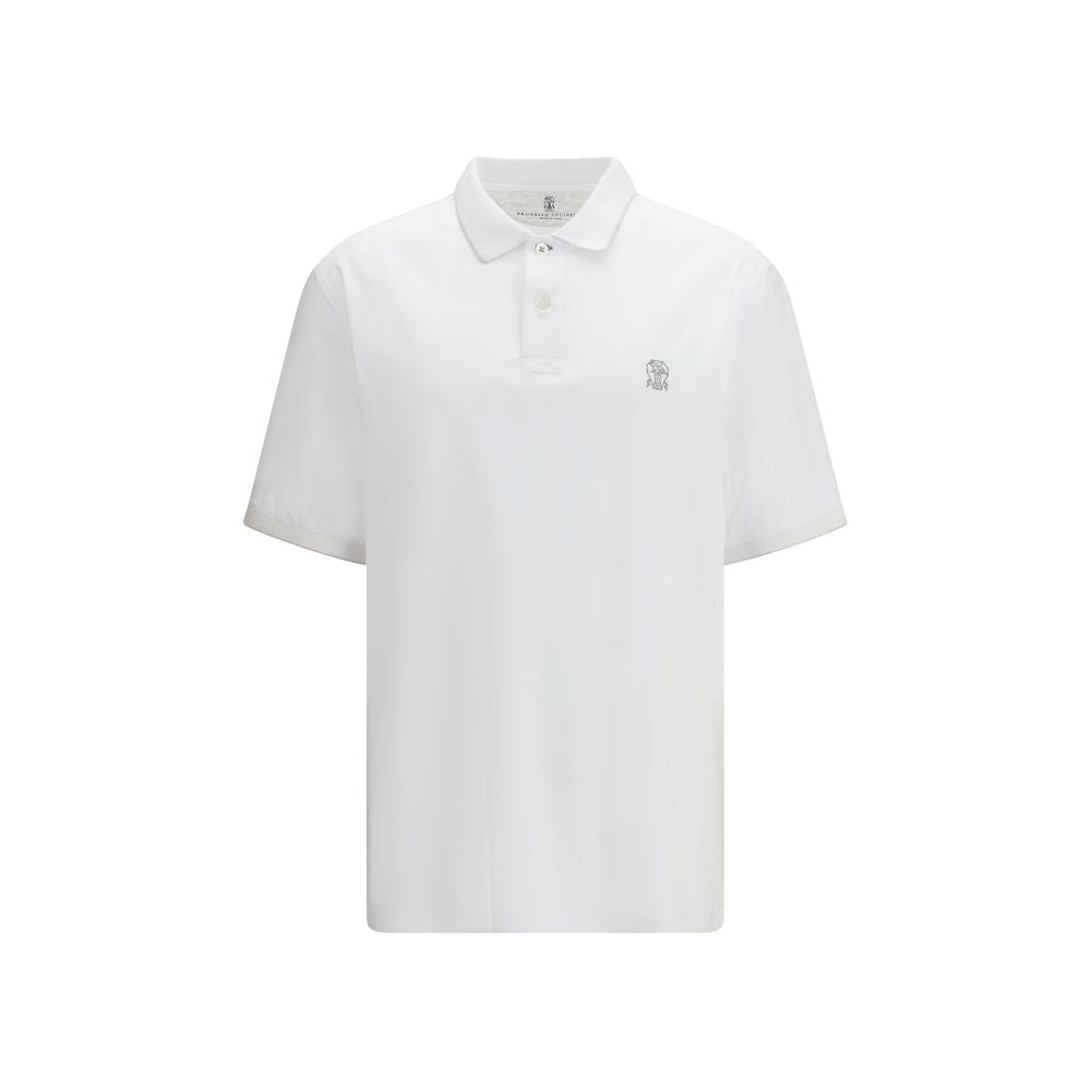 Polo Brunello Cucinelli in cotone bianco