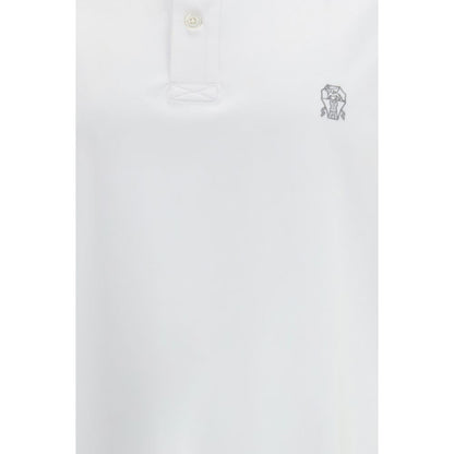 Polo Brunello Cucinelli in cotone bianco