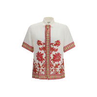 Chemise en lin à motifs multicolores Etro