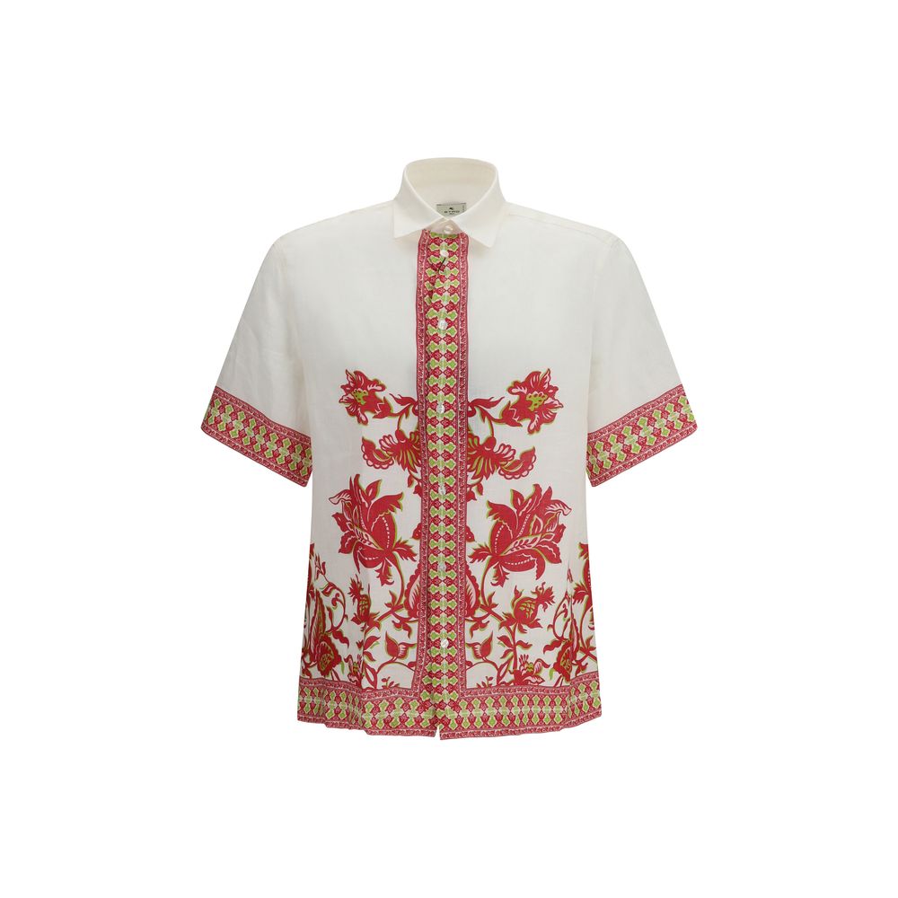Chemise en lin à motifs multicolores Etro
