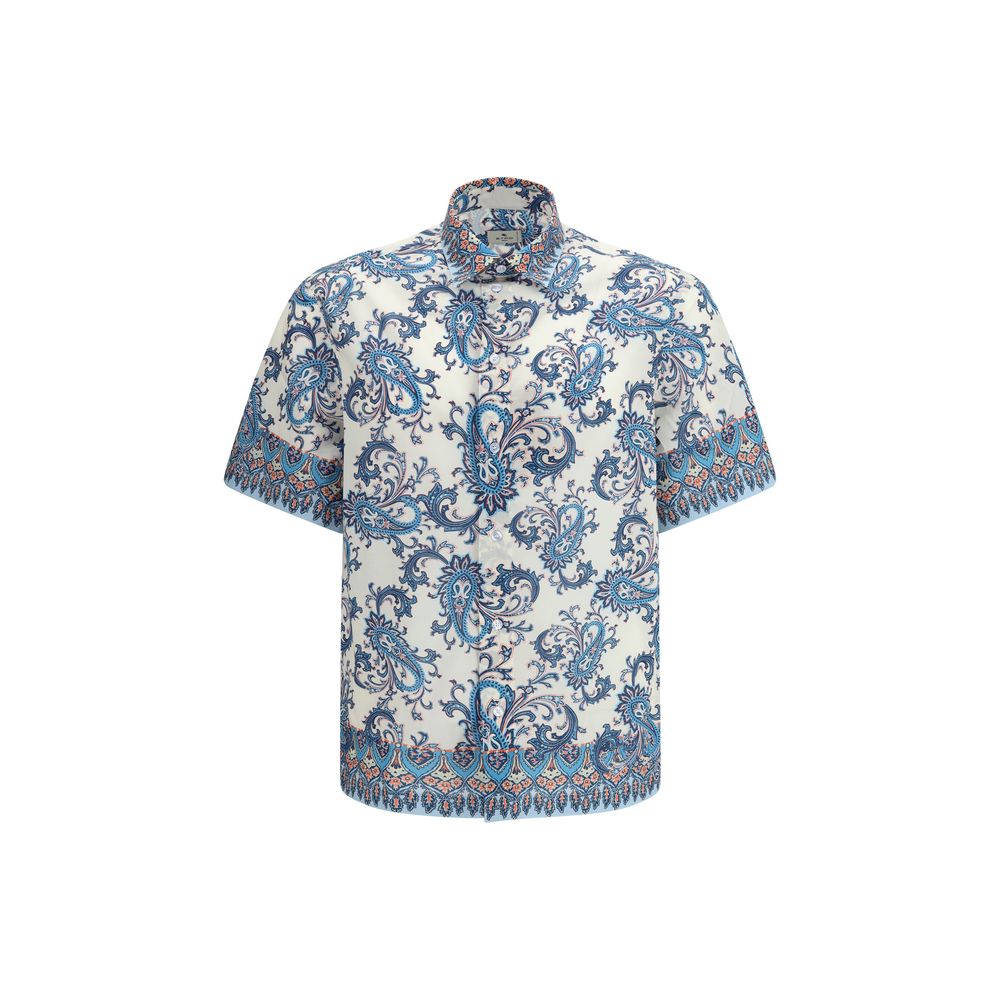 Chemise Etro en coton bleu à motifs