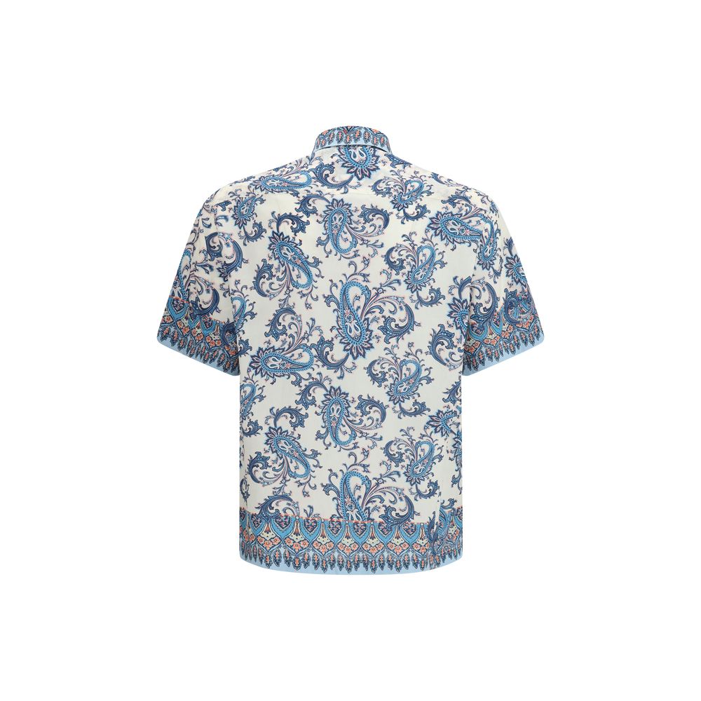 Chemise Etro en coton bleu à motifs
