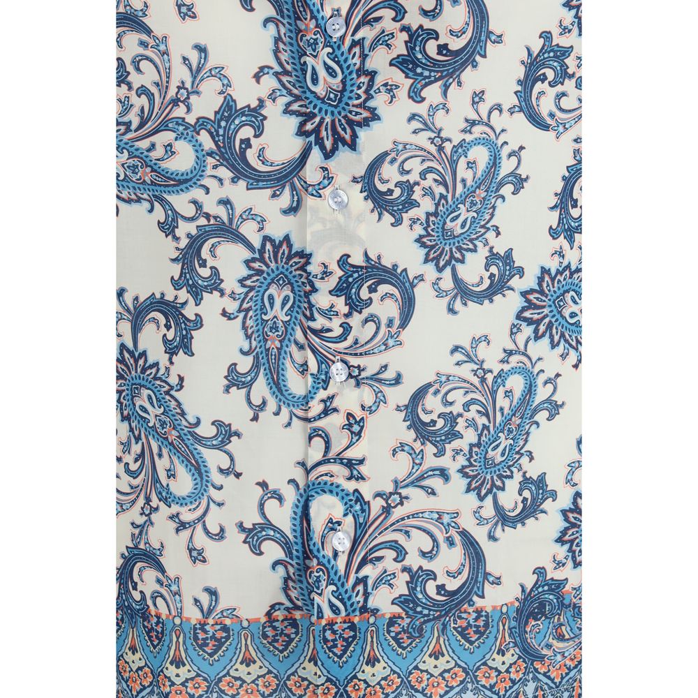 Chemise Etro en coton bleu à motifs
