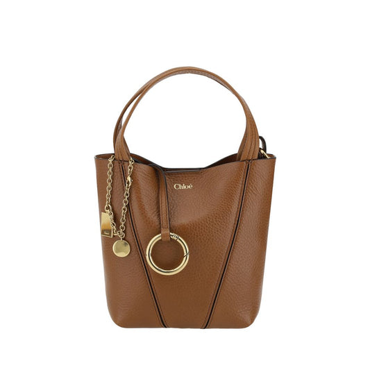 Borsa a spalla Chloé in pelle di vitello marrone Bos Taurus