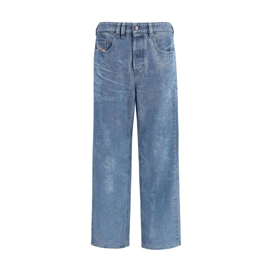 Jeans a gamba dritta in cotone blu Diesel