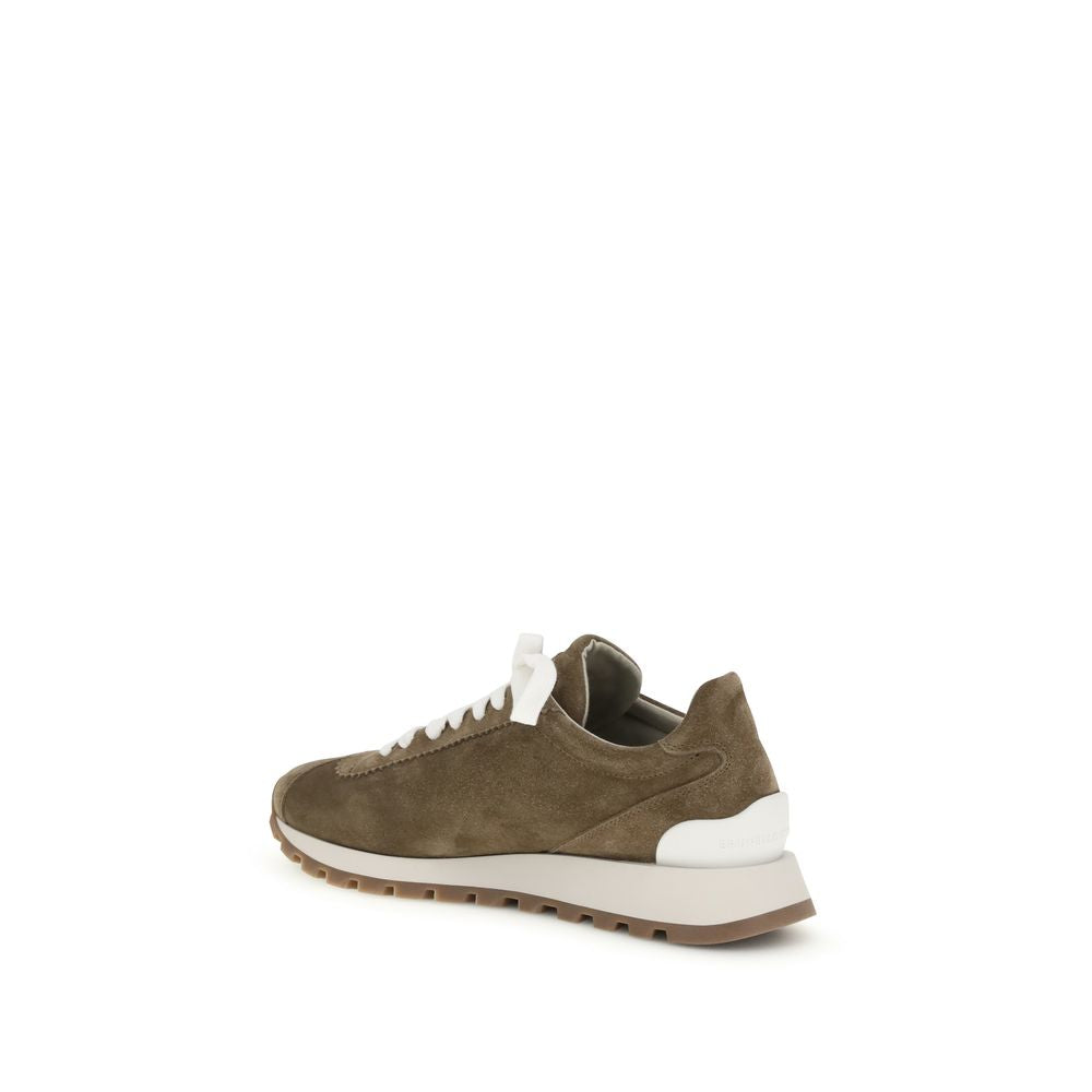 Baskets à plateforme Brunello Cucinelli en cuir de veau marron Bos Taurus