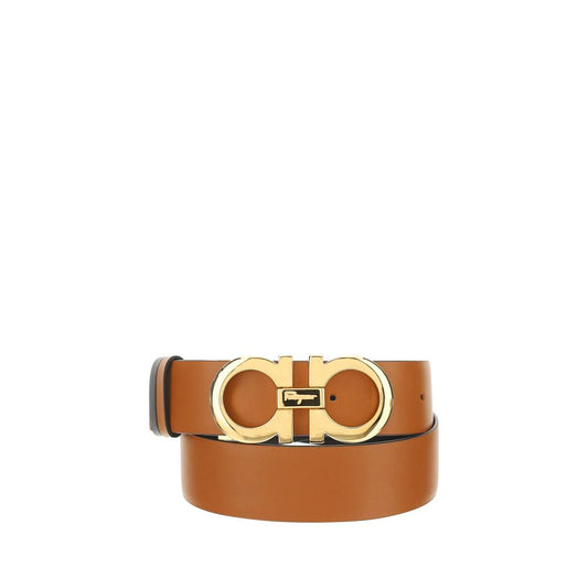 Cintura regolare Ferragamo in pelle di vitello marrone Bos Taurus