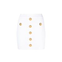 Balmain White Polyester Mini Skirt
