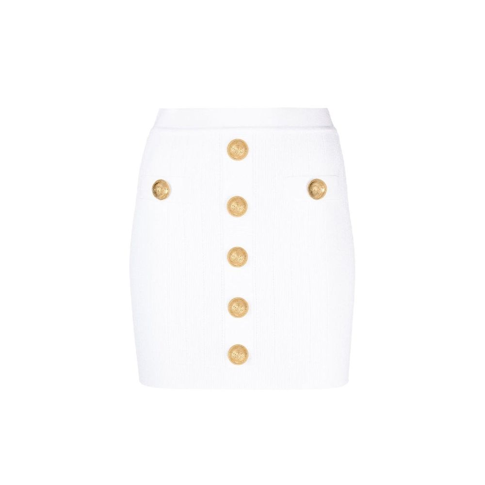 Mini-jupe Balmain en polyester blanc