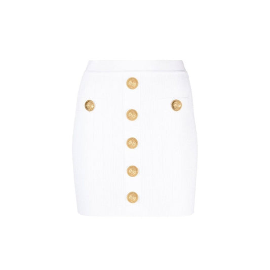 Minigonna Balmain in poliestere bianco
