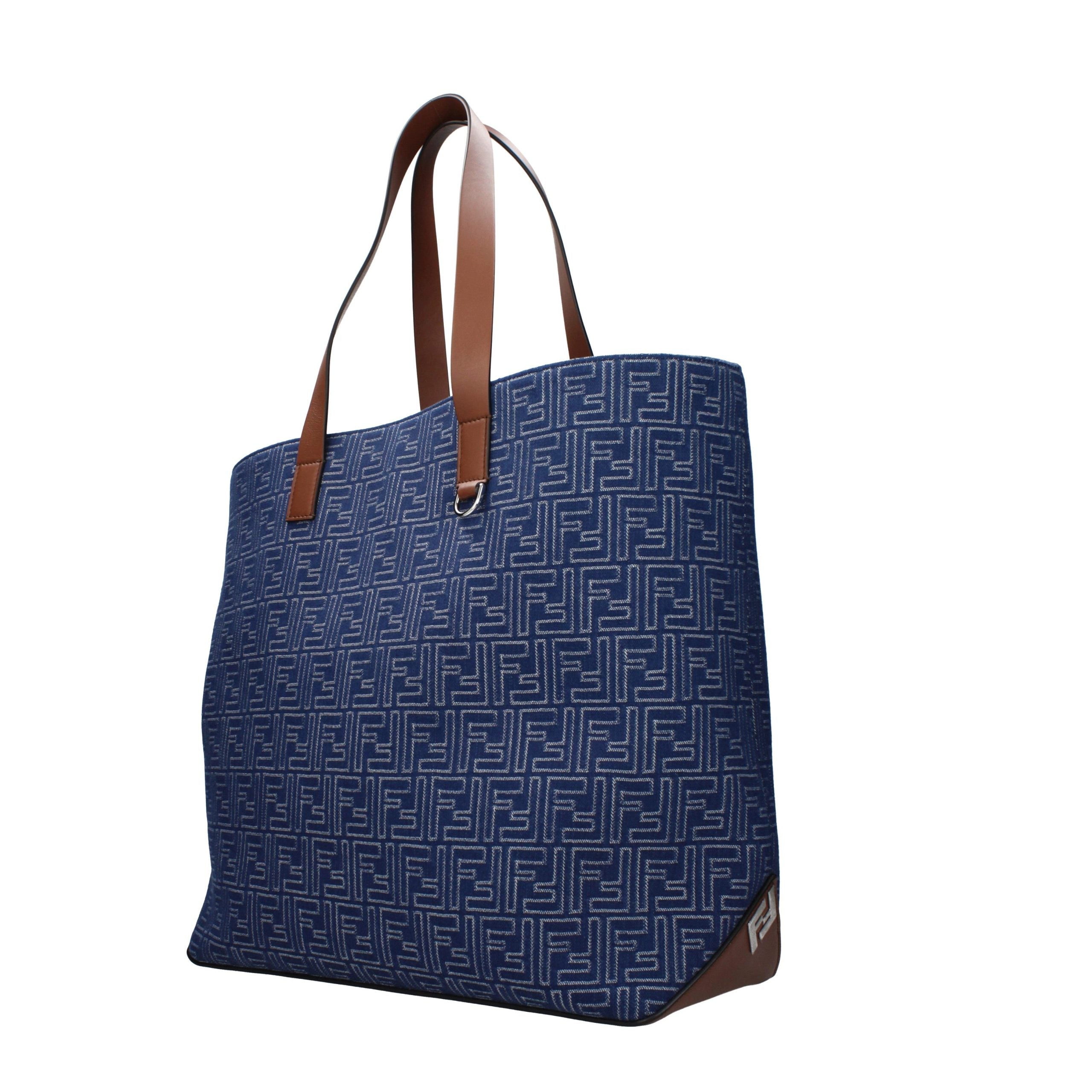 Sac porté épaule Fendi en tissu bleu
