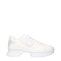 Prada White Fabric Low Top Sneakers