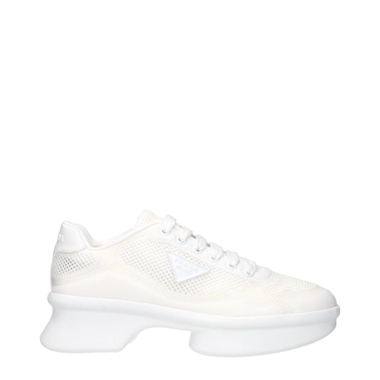 Sneakers basse Prada in tela bianca