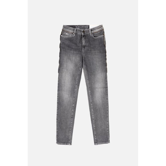 Jeans in Denim di Cotone Grigio Gas
