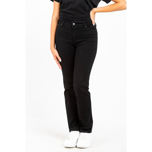 Jeans Gas in cotone nero a gamba dritta