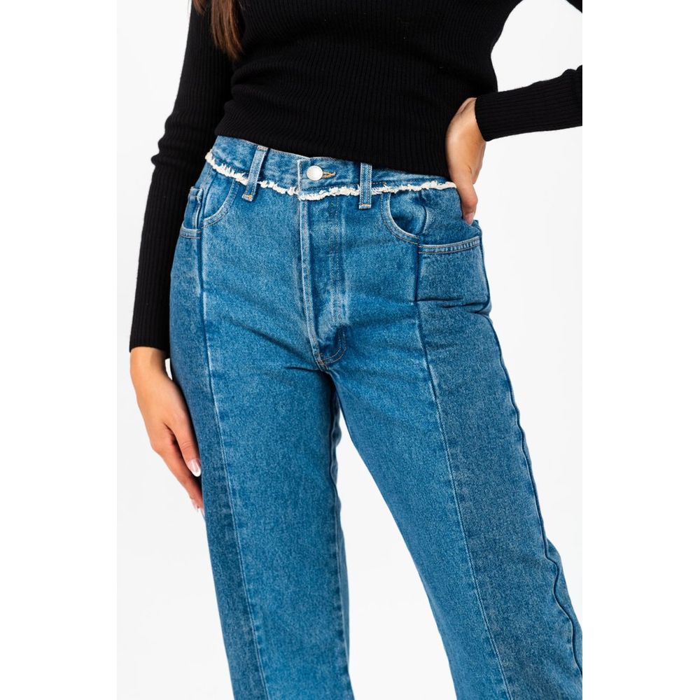 Jeans Gas in Cotone Blu a Gamba Dritta