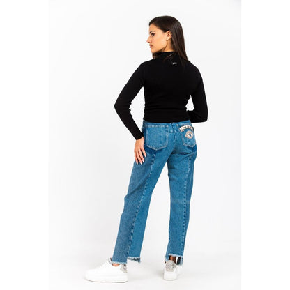 Jeans Gas in Cotone Blu a Gamba Dritta