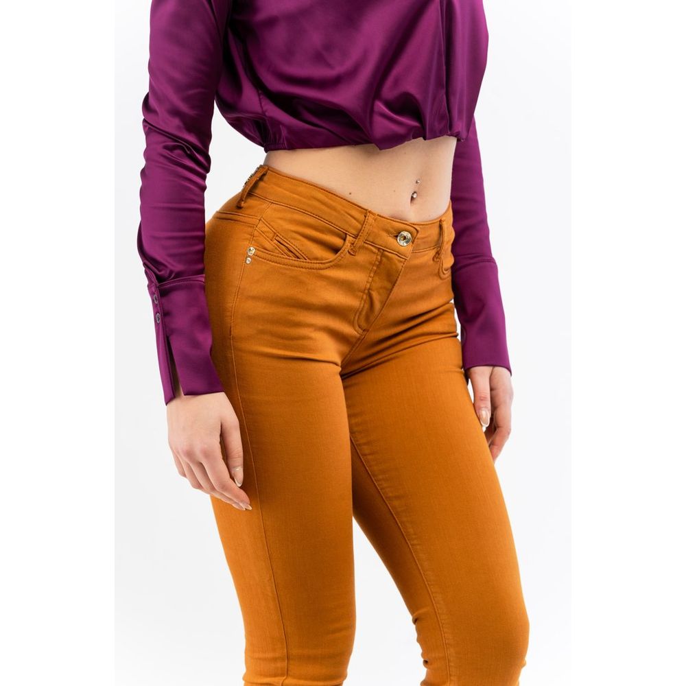 Jeans Skinny in Cotone Marrone Patrizia Pepe