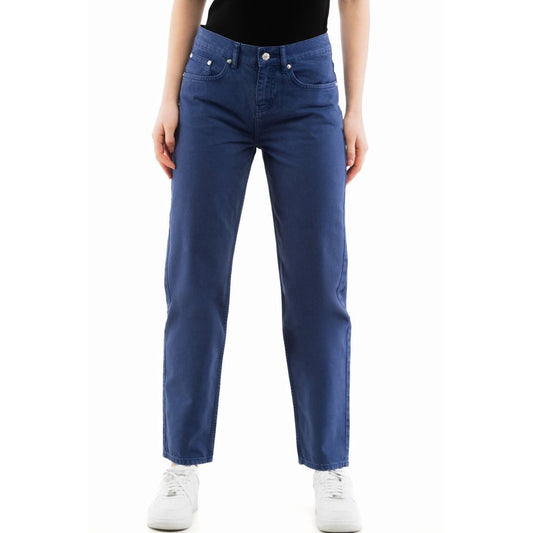 Jeans Moschino di cotone blu a gamba dritta