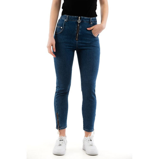 Moschino Jeans a vita alta in cotone multicolore