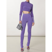 Leggings Patrizia Pepe in lyocell viola