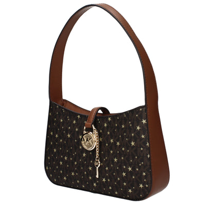 Borsa a mano in tessuto marrone Michael Kors