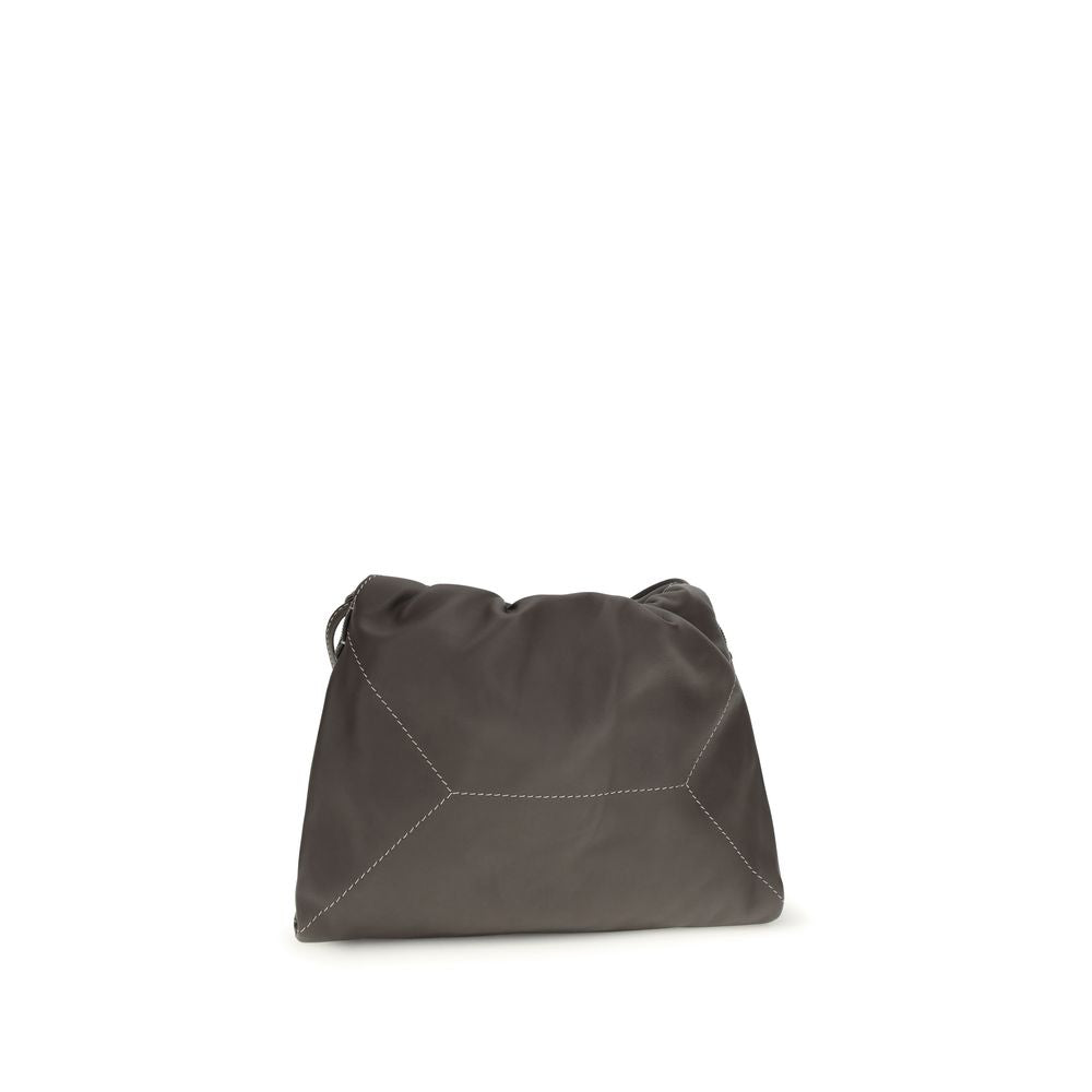 Brunello Cucinelli Borsa a Spalla in Pelle di Vitello Marrone Bos Taurus