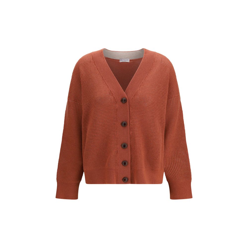 Gilet Brunello Cucinelli en cachemire orange