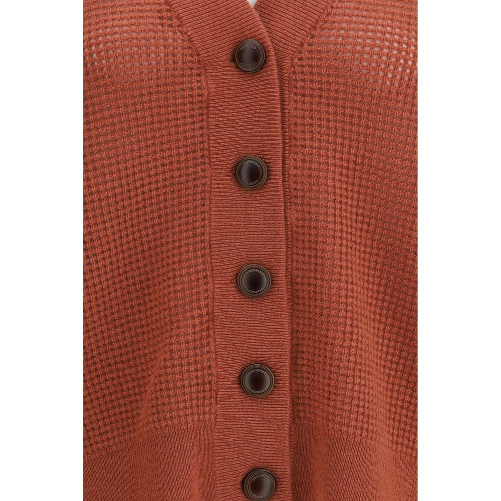 Gilet Brunello Cucinelli en cachemire orange