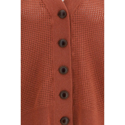 Cardigan Brunello Cucinelli in cashmere arancione