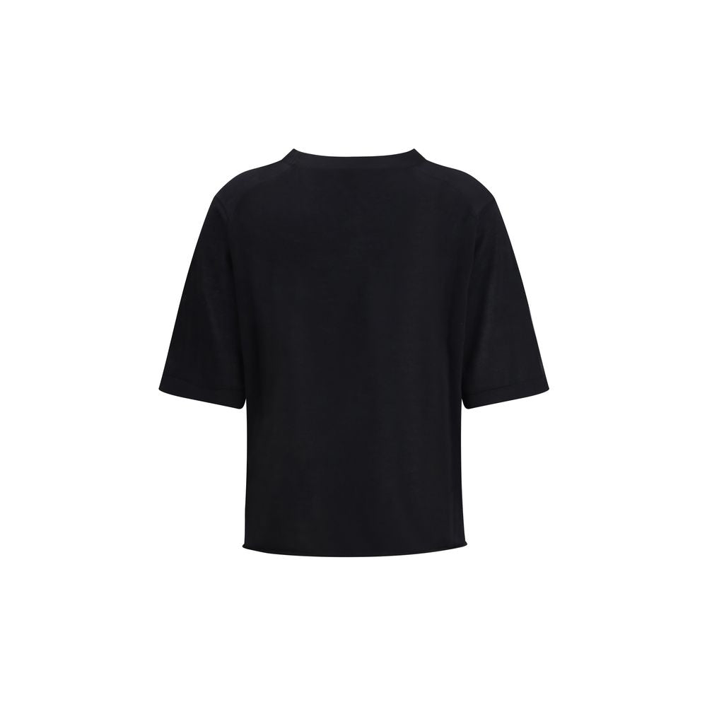 T-shirt en Cachemire Noir Loulou De Saison