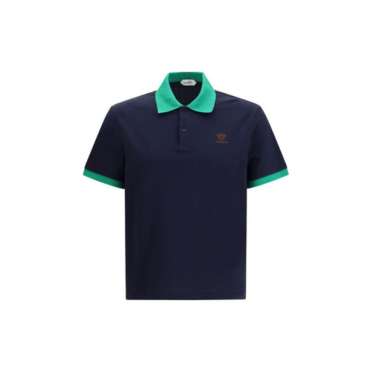 Polo Versace in cotone blu