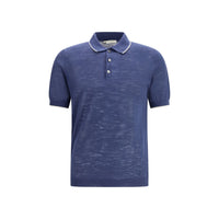 Polo Brooksfield in lino blu