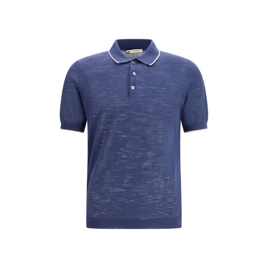 Polo Brooksfield in lino blu