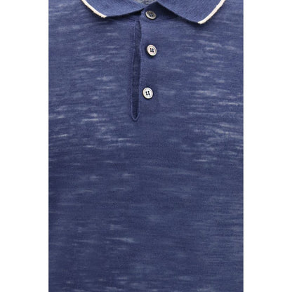Polo Brooksfield in lino blu