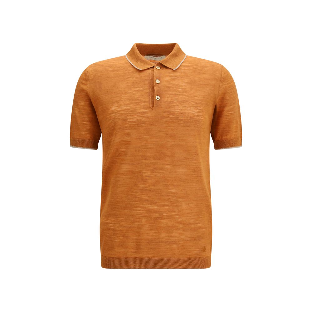Polo en lin orange Brooksfield