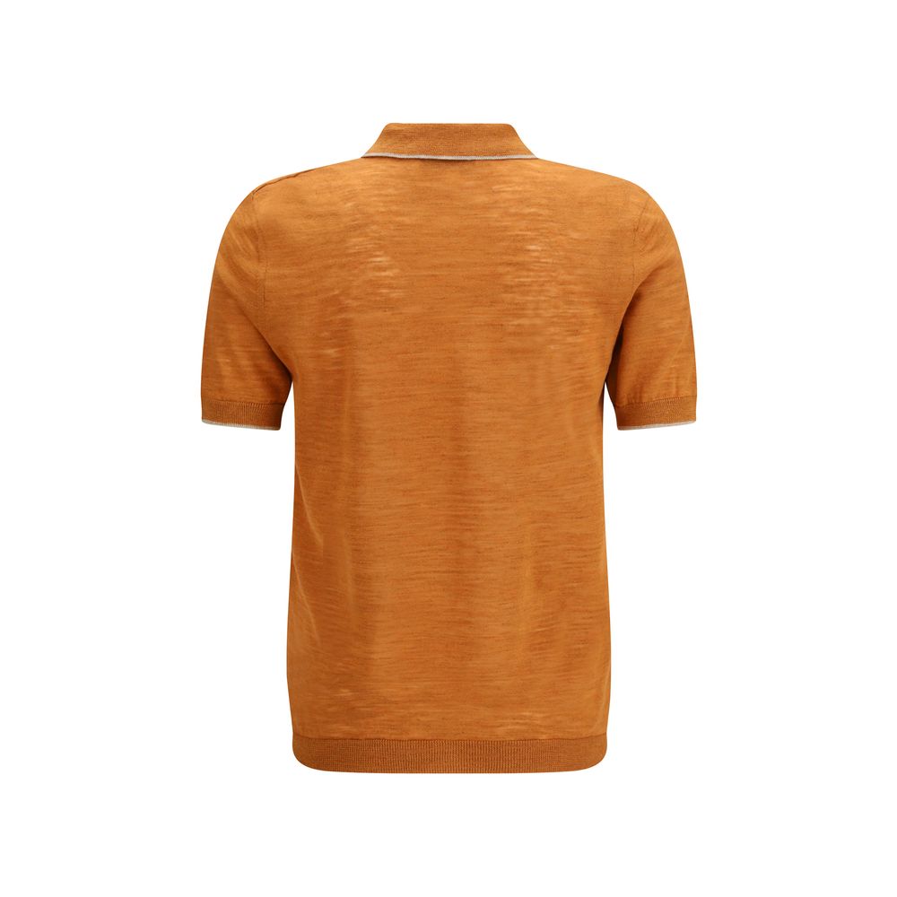 Polo en lin orange Brooksfield