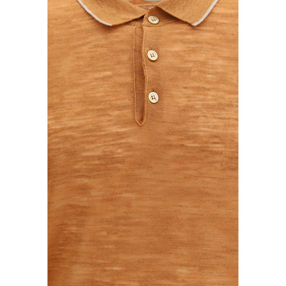 Polo en lin orange Brooksfield