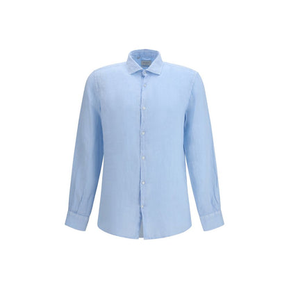Camicia di lino blu Brooksfield