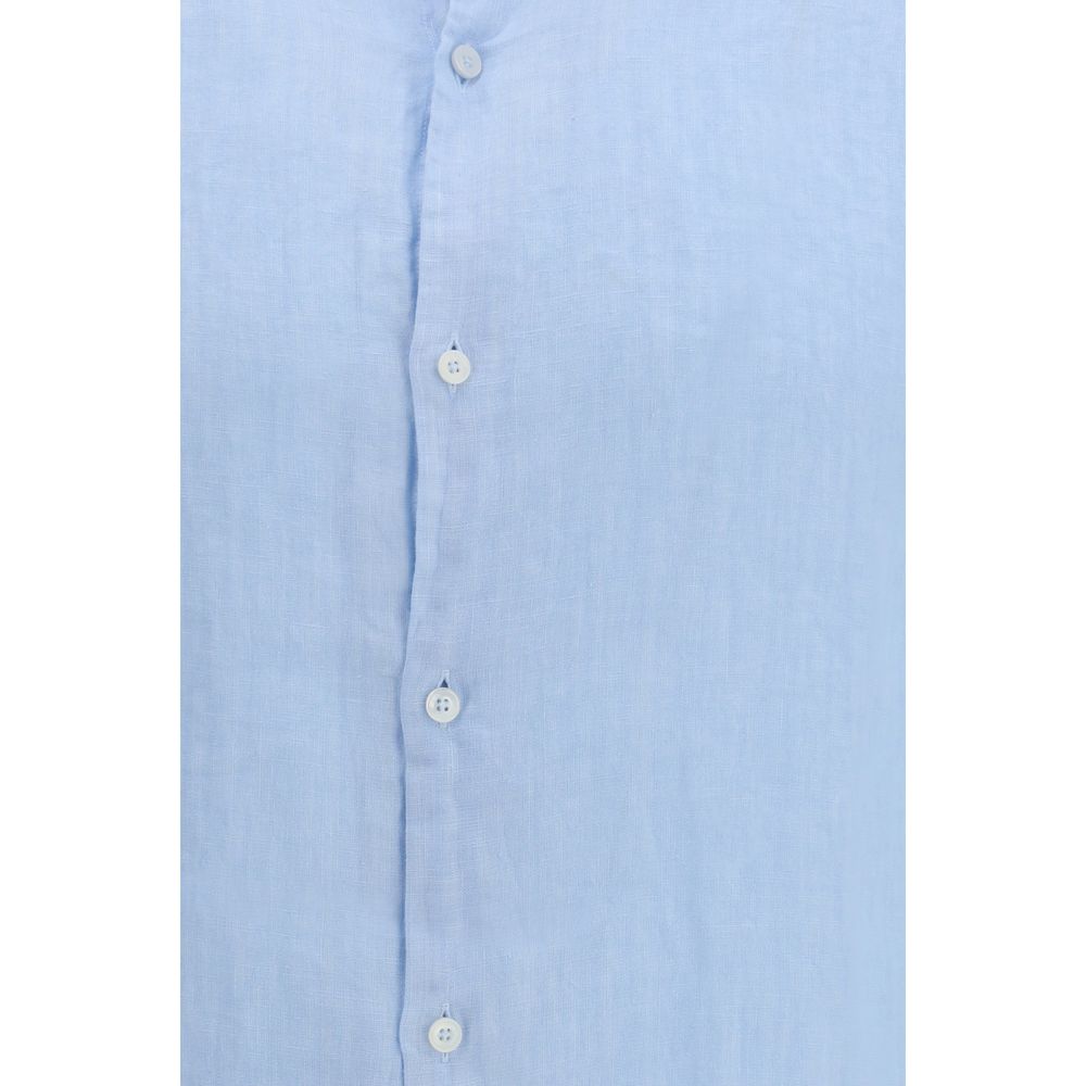 Camicia di lino blu Brooksfield